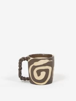 Mellow Ceramic Whirl Mug - Dark Brown -Home Decoration&Supplies 78581 F MELLOW CERAMIC WHRIL MUG DARK BROWN AW22 GOODHOOD 1