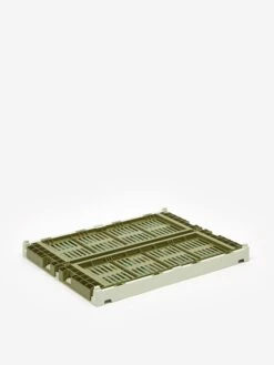 HAY Recycled Colour Crate Mix - Medium - Olive/Dark Mint -Home Decoration&Supplies 88457 F HAY RECYCLED COLOUR CRATE MIX MEDIUM OLIVE DARK MINT AW22 GOODHOOD 16637