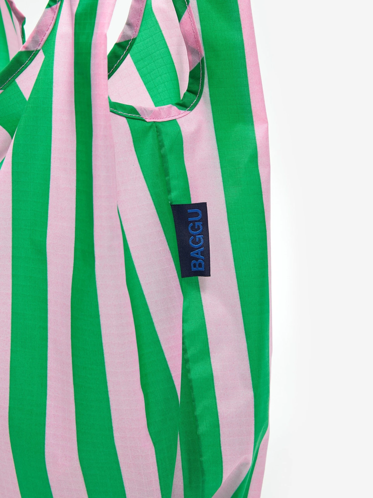 BAGGU Baby Baggu - Pink Green Awning Stripe 4 BAGGU Baby Baggu - Pink Green Awning Stripe - Image 2