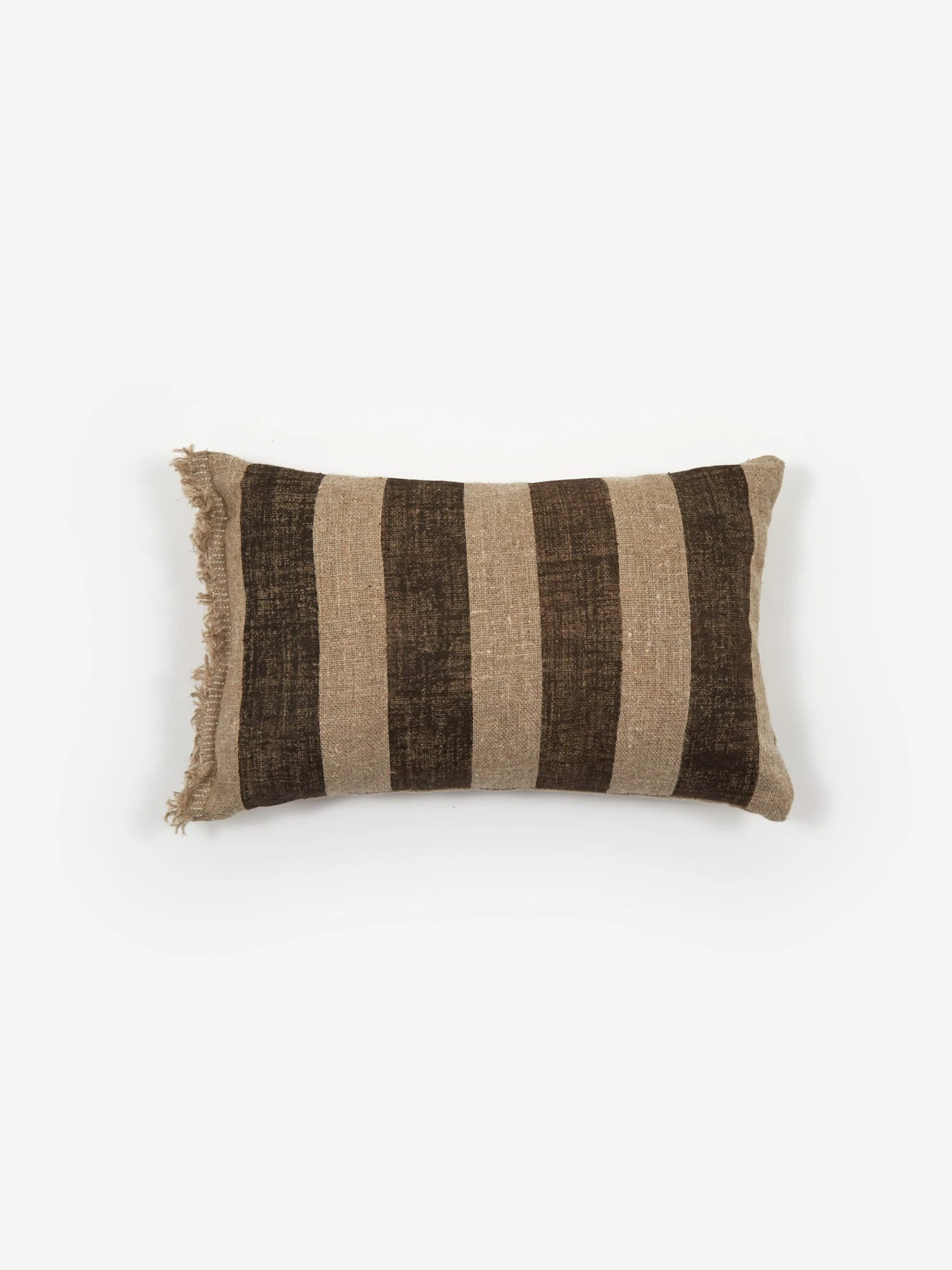 Soosumsee Mini Linen Hand Printed Cushion - Stripe 3 Soosumsee Mini Linen Hand Printed Cushion - Stripe