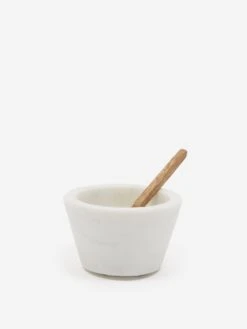 Broste Copenhagen Marina Bowl With Spoon - Marble/Mango Wood
