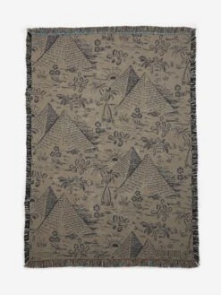 Goods By Goodhood Lifestore Art Throw - Pyramid Print Black/White -Home Decoration&Supplies GOODS BY GOODHOOD LIFESTORE ART THROW PYRAMID PRINT BLACK WHITE SS23 GOODHOOD 175839