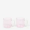 HAY Borosilicate Mug Set Of 2 - Pink With White Handle -Home Decoration&Supplies HAY BOROSILICATE MUG SET OF 2 PINK WITH WHITE HANDLE AW23 GOODHOOD 2