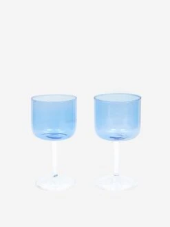HAY Tint Wine Glass Set Of 2 - Blue And Clear