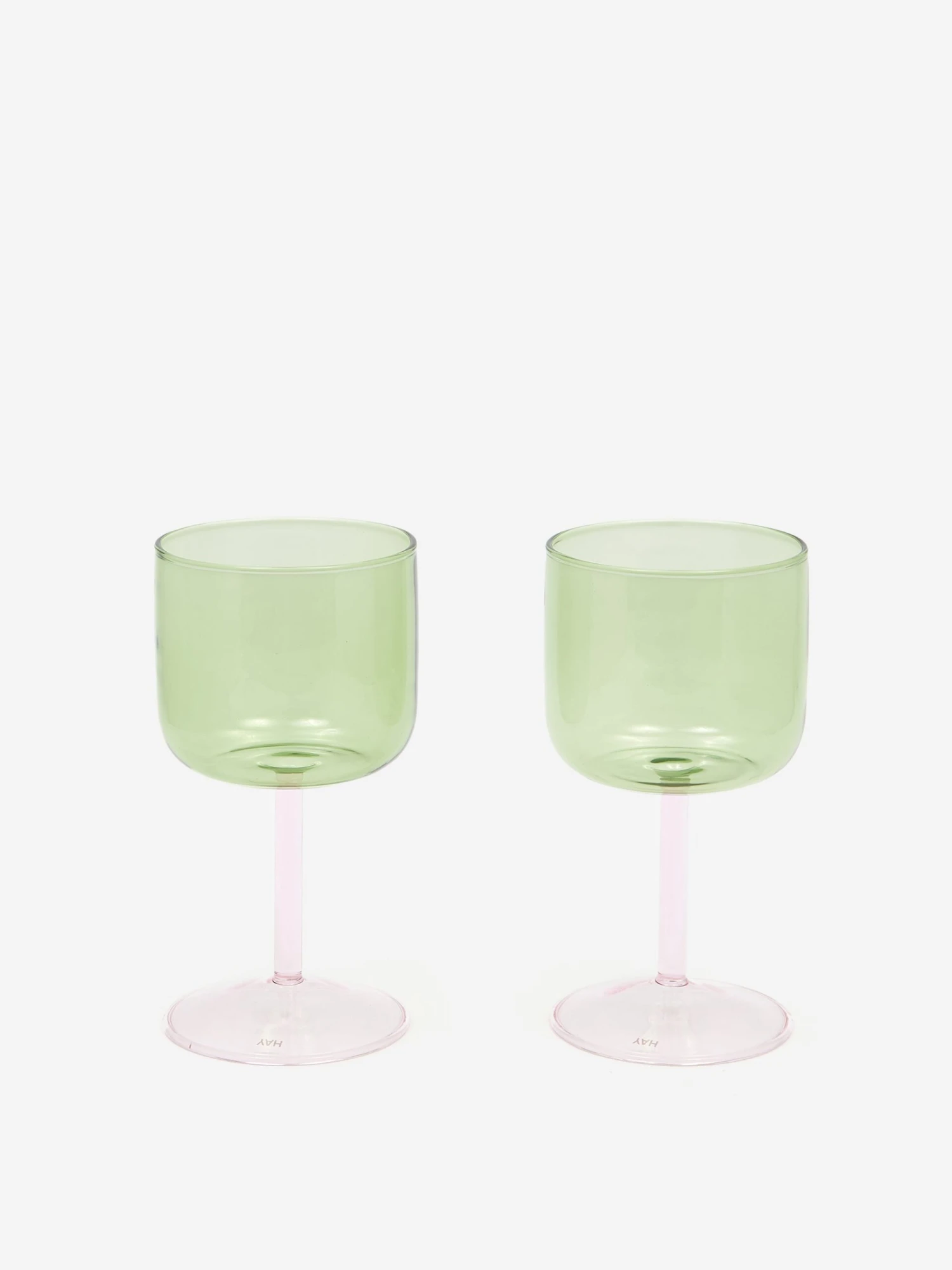 HAY Tint Wine Glass Set Of 2 - Green And Pink 3 HAY Tint Wine Glass Set Of 2 - Green And Pink