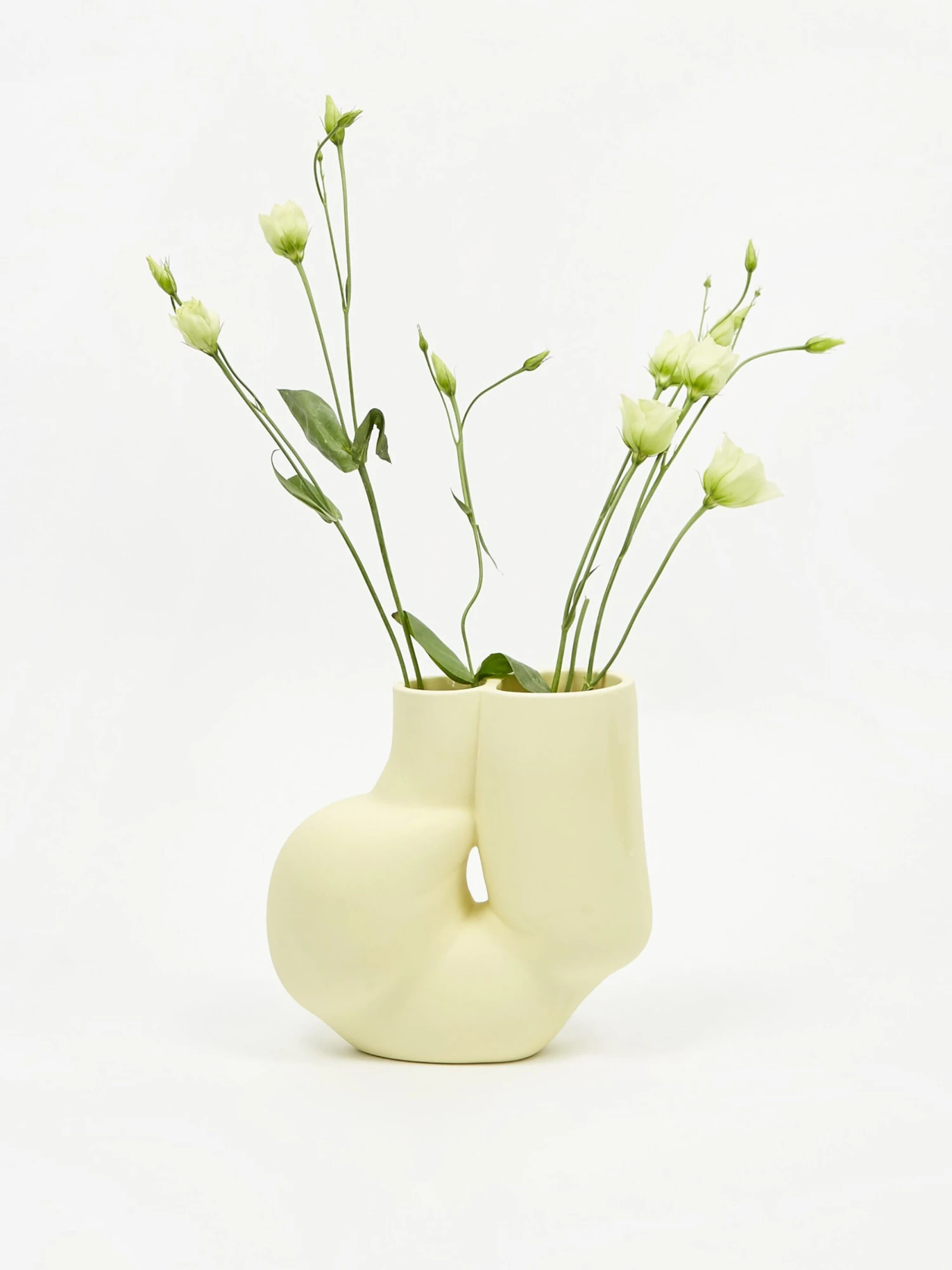 HAY W&S Chubby Vase - Soft Yellow 4 HAY W&S Chubby Vase - Soft Yellow - Image 2