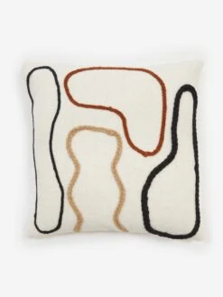 Homata Handwoven New Block Shape Outline Cushion Cover 50cm X 50cm - Ecru