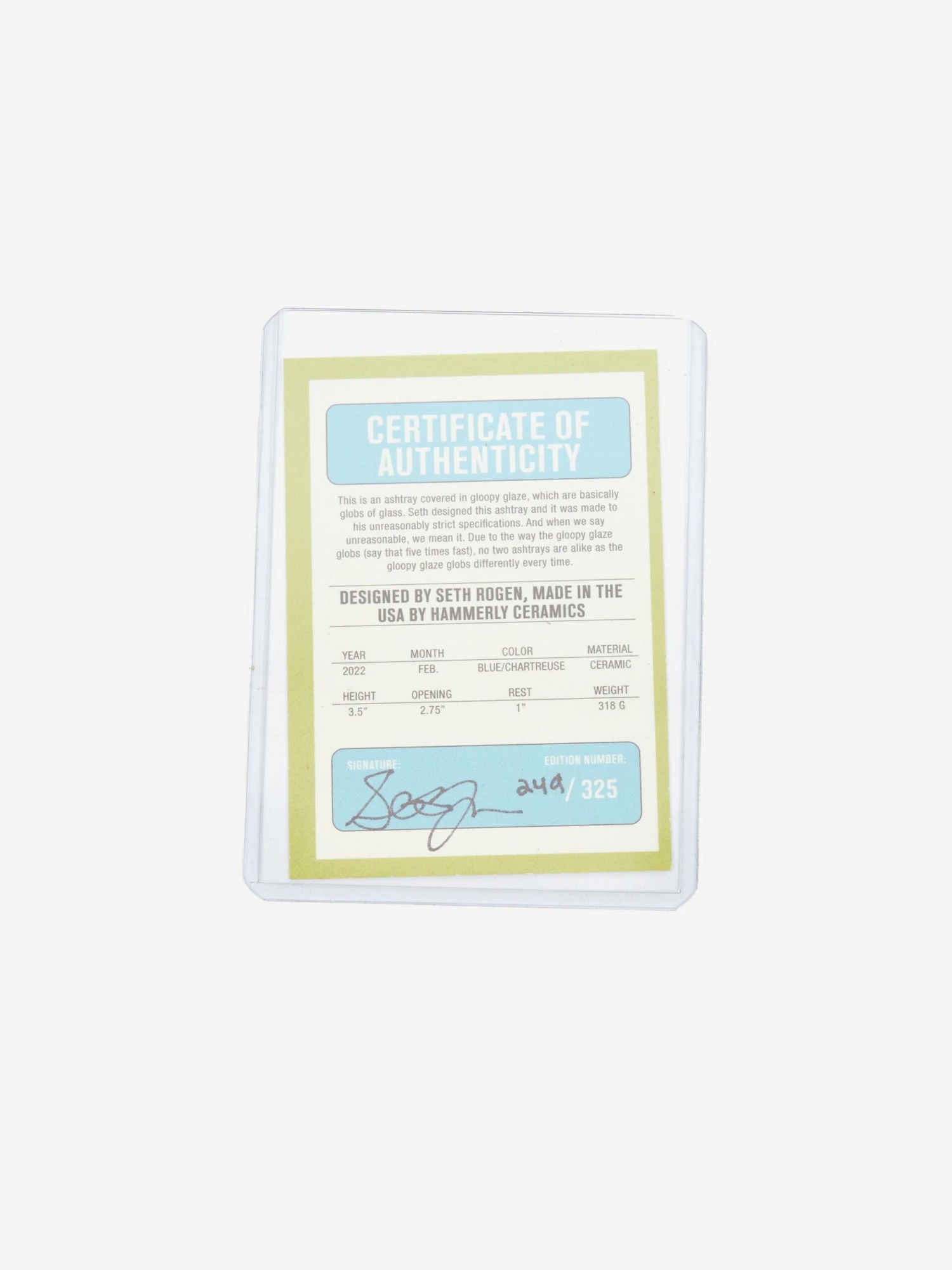 Houseplant By Seth Rogen Limited Edition Gloopy Ashtray - Blue/Chartreuse 7 Houseplant By Seth Rogen Limited Edition Gloopy Ashtray - Blue/Chartreuse - Image 5