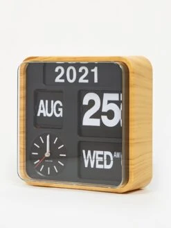 Karlsson Mini Flip Clock - Brown