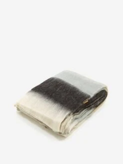 Malagoon Mohair Wool Throw 125cm X 150cm - Black/Grey
