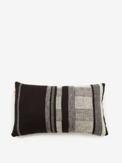 Malagoon Textured Rectangle Cushion 35cm X 60cm - Black