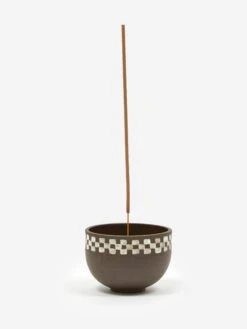 Mellow Incense Bowl Medium - Dark Brown Half Check Outside -Home Decoration&Supplies MELLOW INCENSE BOWL MEDIUM DARK BROWN HALF CHECK OUTSIDE SS21 GOODHOOD 64370 38a7c34f 65a5 4a32 984b 3de90b8ba053