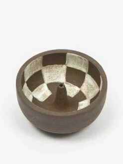 Mellow Incense Bowl Small - Dark Brown Check Inside -Home Decoration&Supplies MELLOW INCENSE BOWL SMALL DARK BROWN CHECK INSIDE SS21 GOODHOOD 64387