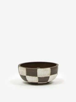 Mellow Incense Bowl Small - Dark Brown Check Outside