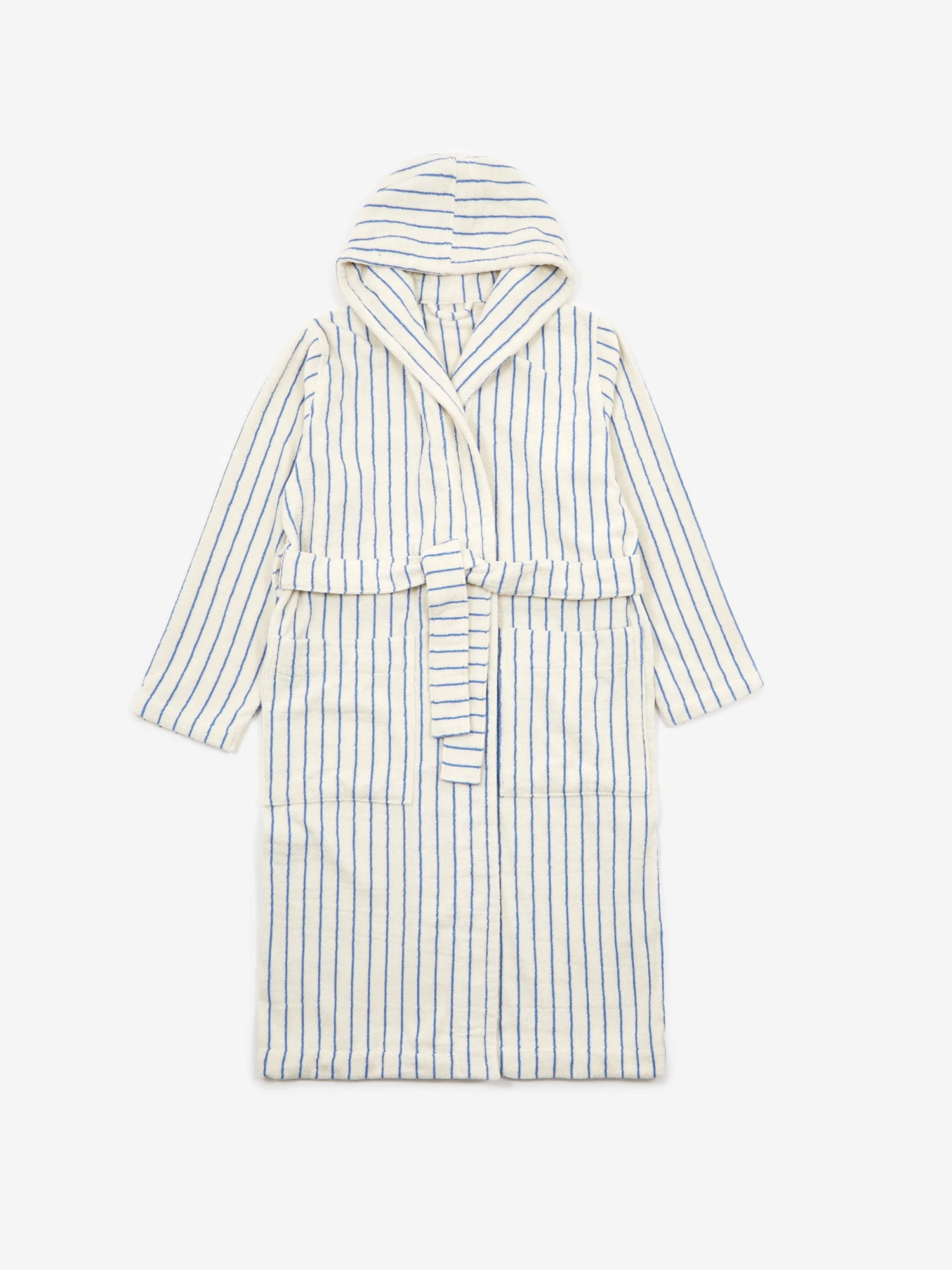 TEKLA Hooded Bath Robe - Coastal Blue Stripes 3 TEKLA Hooded Bath Robe - Coastal Blue Stripes