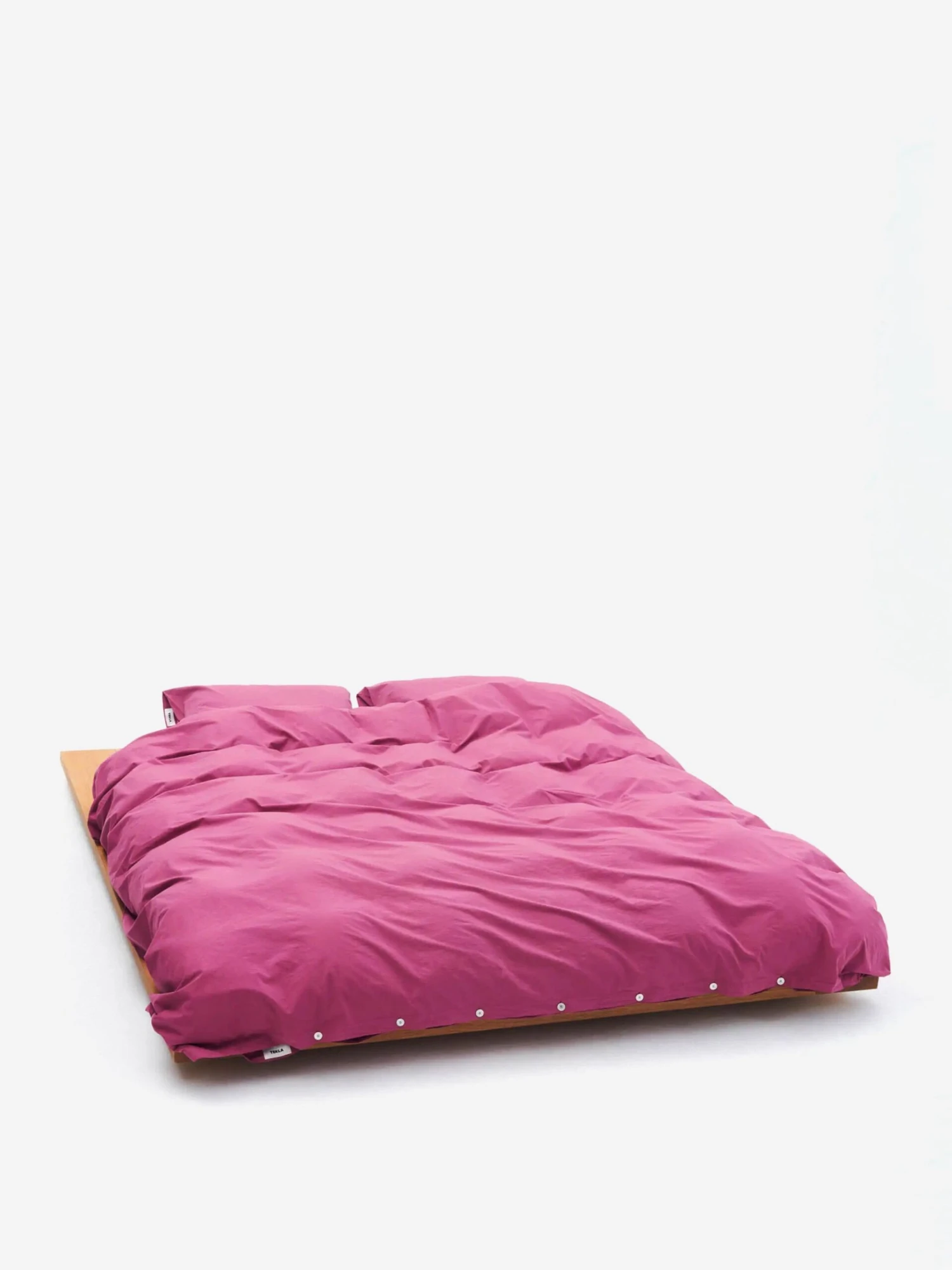 TEKLA Percale Double Duvet Cover 200cm X 200cm - Lingonberry 4 TEKLA Percale Double Duvet Cover 200cm X 200cm - Lingonberry - Image 2