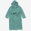 TEKLA Hooded Striped Bathrobe - Teal Green -Home Decoration&Supplies TEKLA HOODED STRIPED BATHROBE TEAL GREEN SS24 GOODHOOD