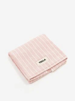 TEKLA Striped Bath Mat - Shaded Pink Stripes