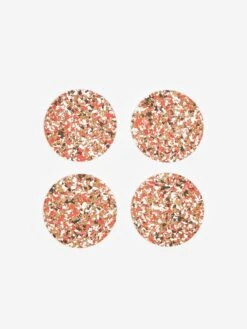 Yod And Co Speckled Cork Set Of 4 Drink Coasters - Red