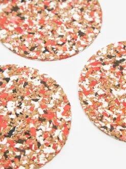 Yod And Co Speckled Cork Set Of 4 Drink Coasters - Red -Home Decoration&Supplies YOD AND CO SPECKLED CORK SET OF 4 DRINK COASTERS RED SS22 GOODHOOD 166437